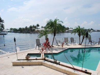 Canal front swimming pool